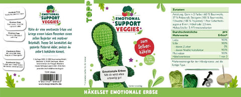 Emotional Support Veggies Häkelset Erbse