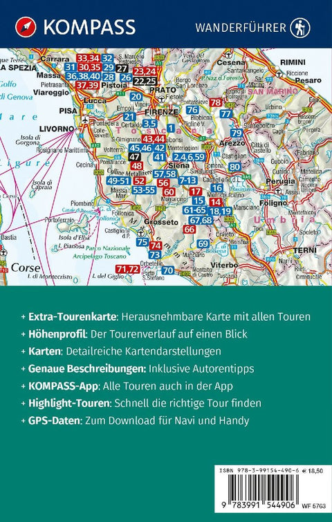 KOMPASS Wanderführer Toskana, 80 Touren mit Extra-Tourenkarte