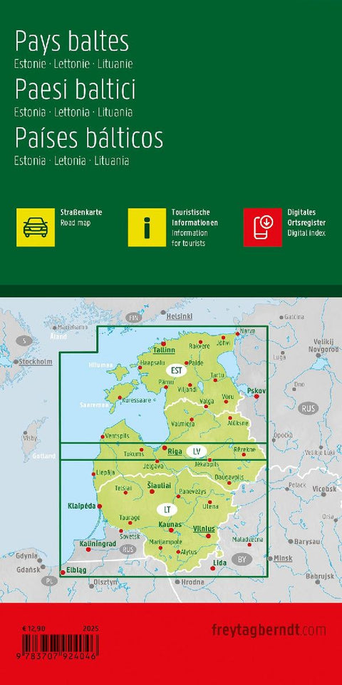 freytag & berndt Straßenkarte Baltikum 1:400.000