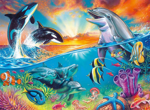 Ravensburger Kinderpuzzle - 12900 Ozeanbewohner - Unterwasser-Puzzle für Kinder ab 8 Jahren, mit 200 Teilen im XXL-Format