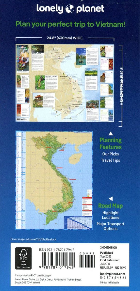 Lonely Planet Vietnam Planning Map