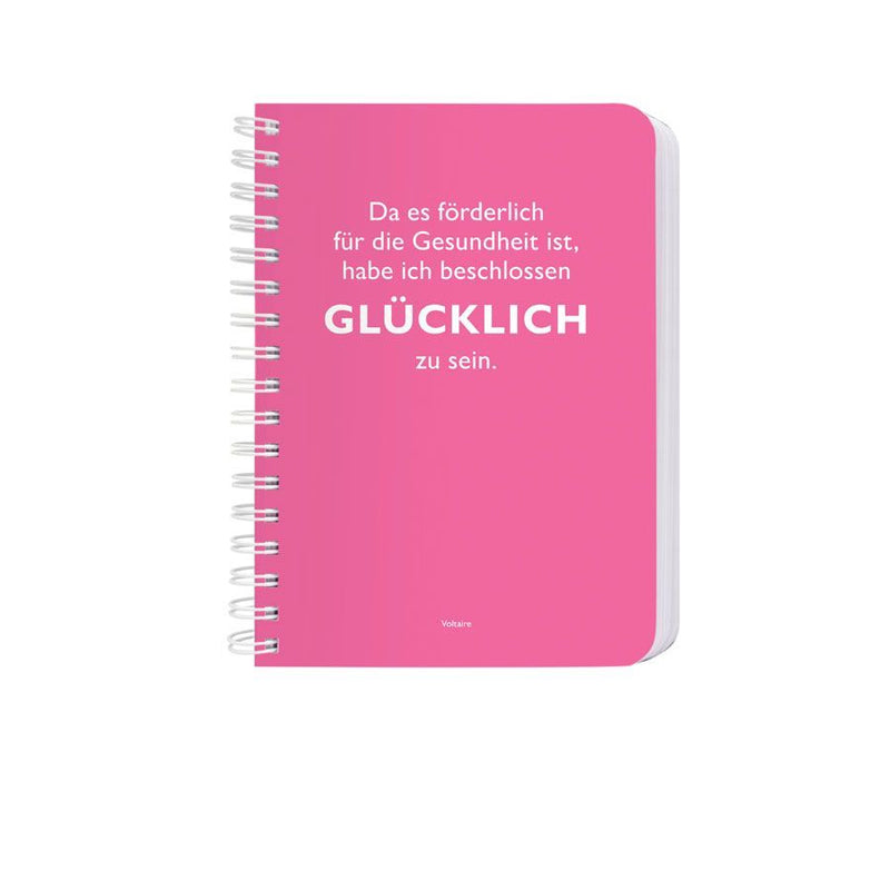 Ringbuch A6 Voltaire Glücklich