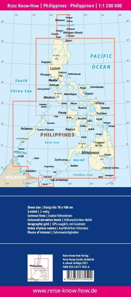 Reise Know-How Landkarte Philippinen / Philippines (1:1.200.000) (Rückseite)